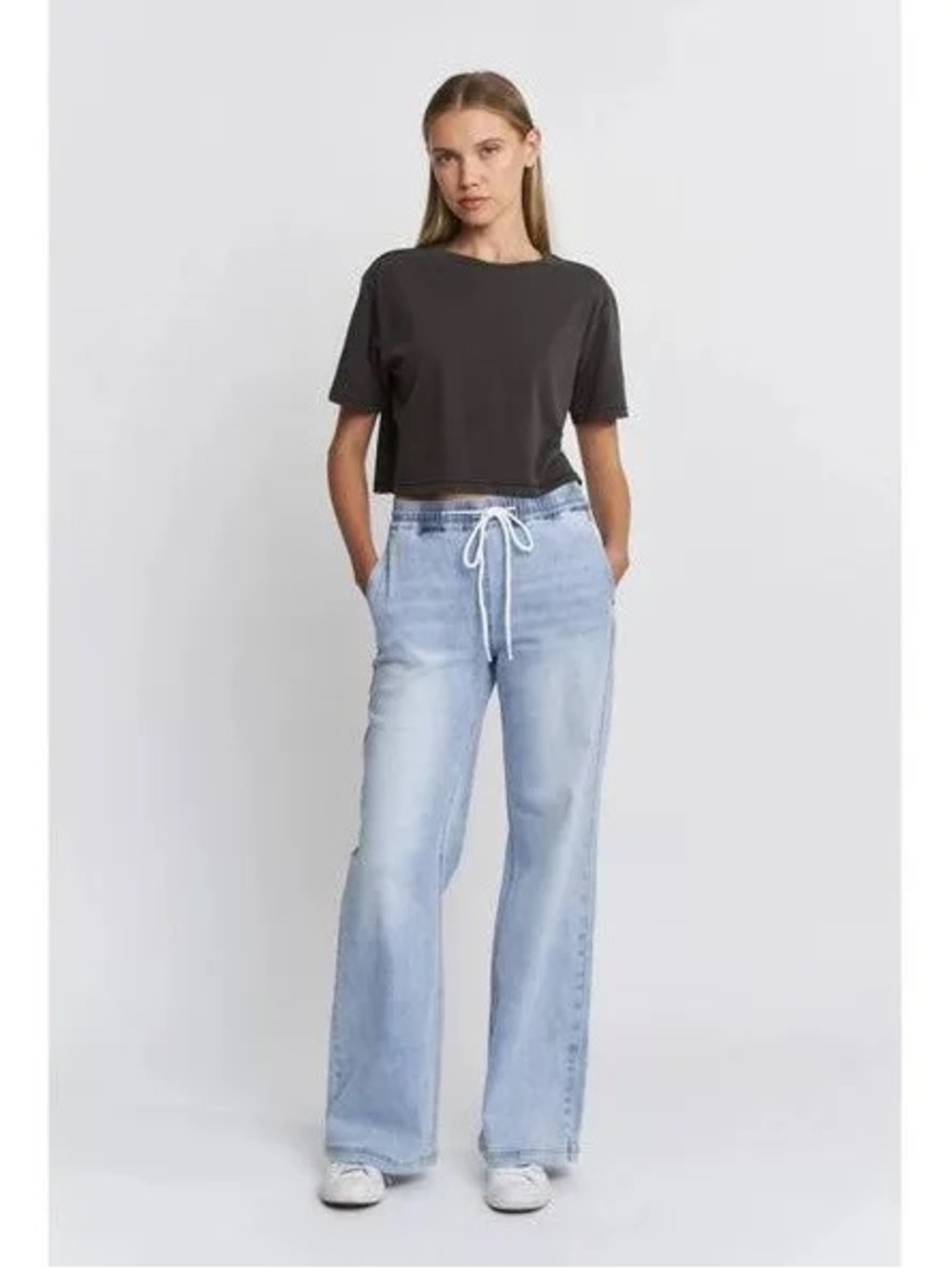 NWT Mica Geyser Blue Wide Leg Jogger Pant - Size 24